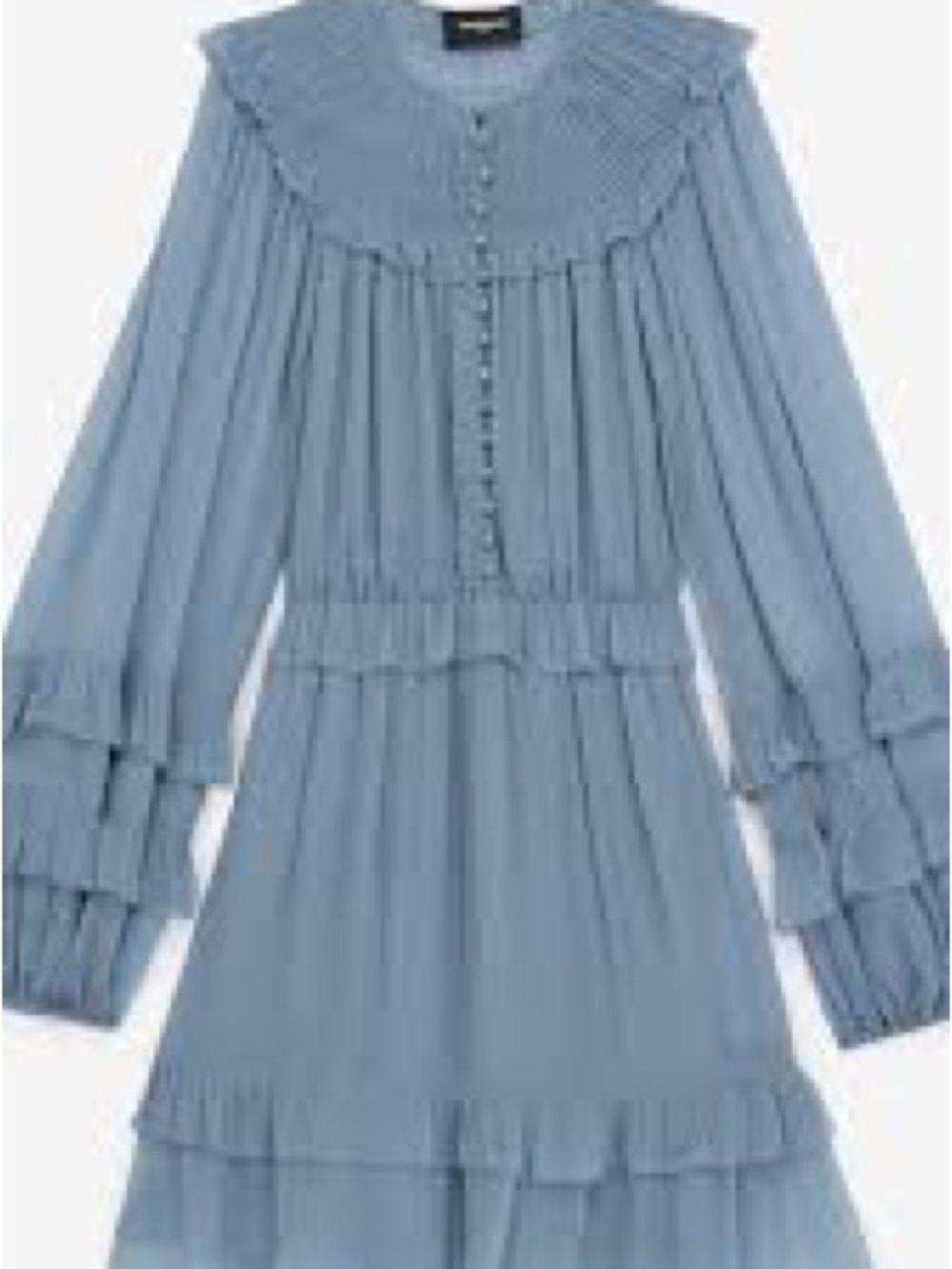 The Kooples Powder Blue Ruffled Midi Dress